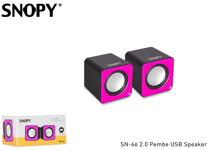 Mikrofon, Kulaklık ve Hoparlör Snopy SN-66 2.0 Pembe USB Speaker Satın Al