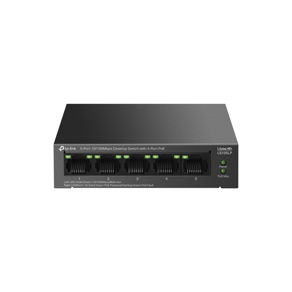 Modem ve Network Ürünleri Tp-Link LS105LP 4 Port Poe+ 10-100 Mbps Switch Metal Kasa Satın Al