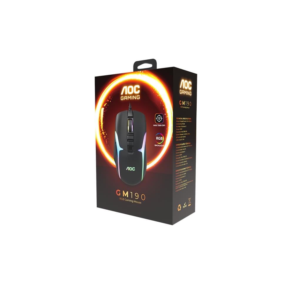 Mouse AOC GM180B-LA Kablolu RGB Gaming Mouse Satın Al