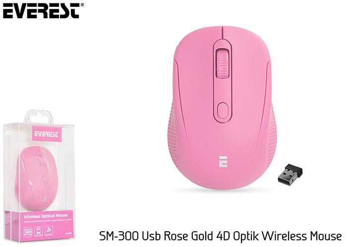 Mouse Everest SM-300 Usb Rose Gold 4D Optik Süper Sessiz AAlkalin Pil Kablosuz Mouse Satın Al
