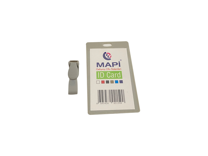 Ofis Aksesuarları MAPİ KLİPSLİ PP KART POŞETİ DİKEY GRİ 50 AD. Satın Al