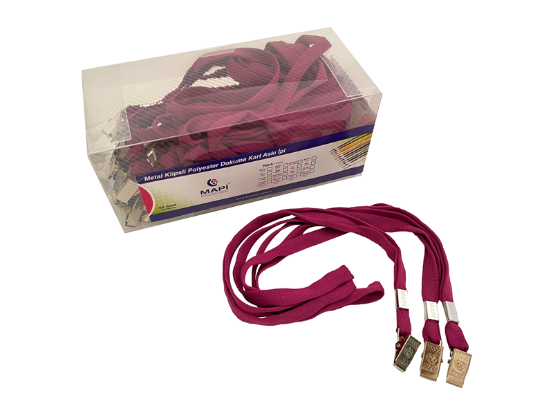 Ofis Aksesuarları MAPİ METAL KLİPSLİ-POLYESTER DOKUMA KART ASKI İPİ MOR 50'Lİ PAKET Satın Al