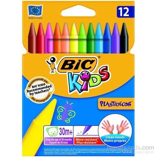Okul Kırtasiye Bic Plastidecor Silinebilir Pastel Mum Boya 12'Li Paket Satın Al