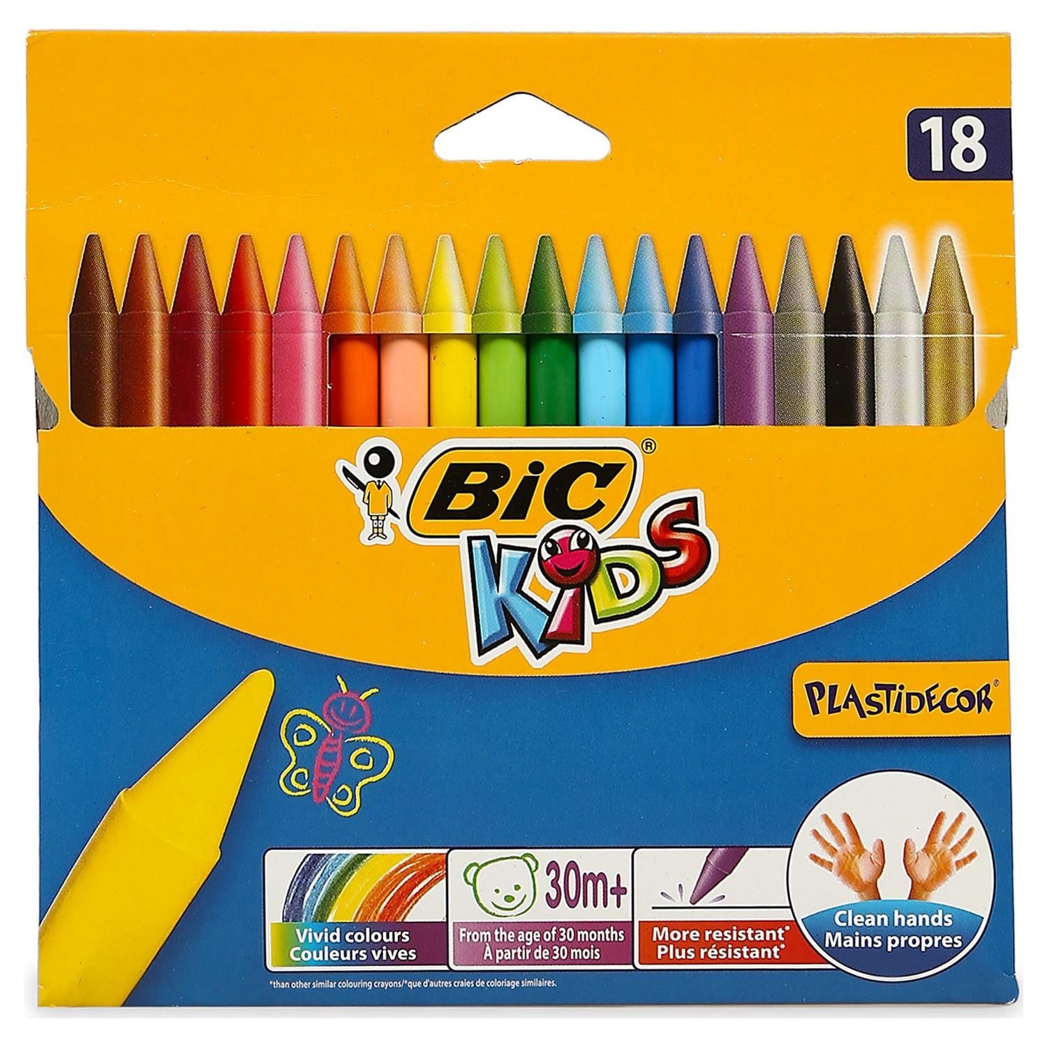 Okul Kırtasiye Bic Plastidecor Silinebilir Pastel Mum Boya 18'Li Paket Satın Al