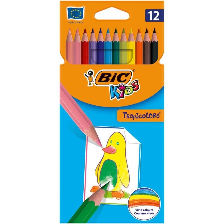Okul Kırtasiye Bic Tropicolors Boya Kalemi 12 Renk Tam Boy Satın Al
