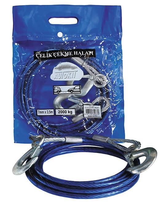 Oto Aksesuarları Autokit Çelik Çekme Halatı 7mm x 3,5m 2 Ton Satın Al