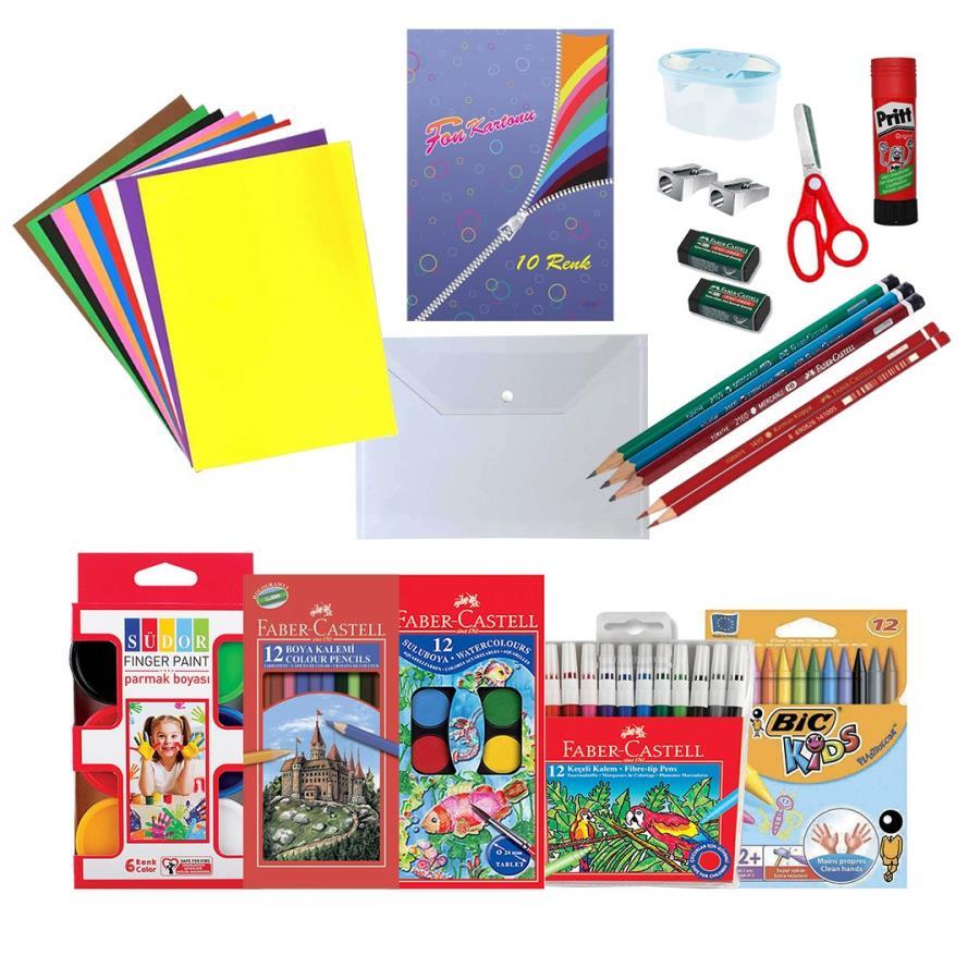 Pastel Boyalar İlkokul Kırtasiye Seti 20 Parça Satın Al