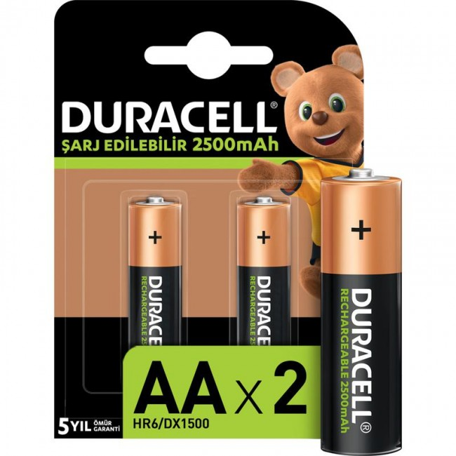 Piller DURACELL 2500 MAH 2Lİ ŞARJLI KALEM PİL Satın Al