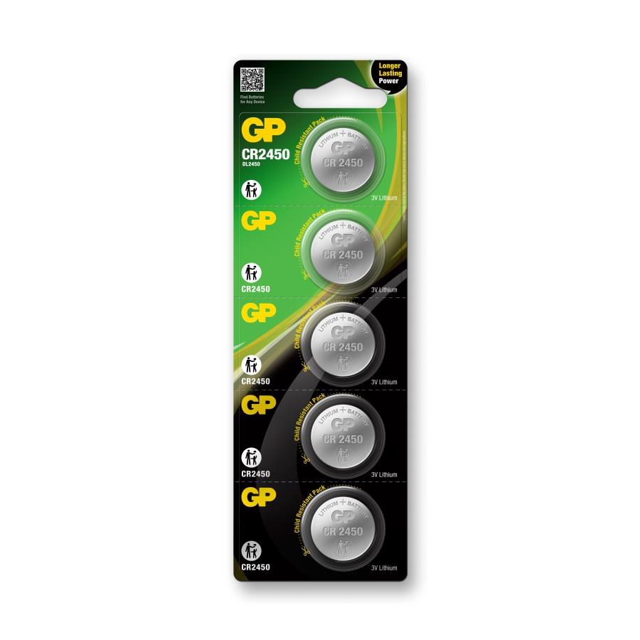 Piller GP CR2450-C5 3V Lityum Düğme Pil 5'li Paket Satın Al