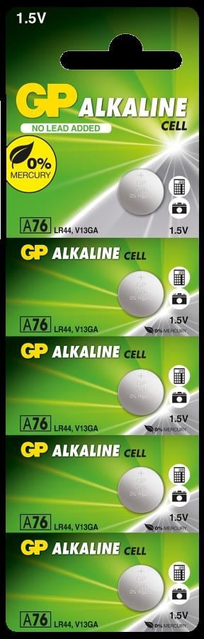 Piller GP GPA76-C5 LR44 AG13 Alkalin Düğme Pil 5'li Paket Satın Al