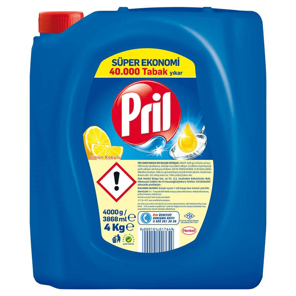 Pril Sıvı Bulaşık Deterjanı Limon 4 kg