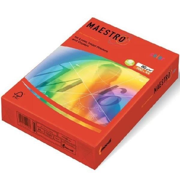 Renkli Fotokopi Kağıtları Maestro A4 Renkli Fotokopi Kağıdı Kırmızı CO44 80Gr 1 Koli Satın Al