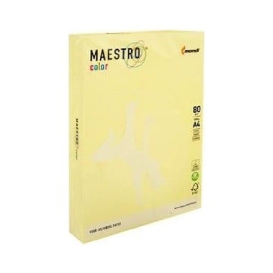 Renkli Fotokopi Kağıtları Maestro A4 Renkli Fotokopi Kağıdı Sarı Ye23 80Gr 5 Paket 1 Koli Satın Al