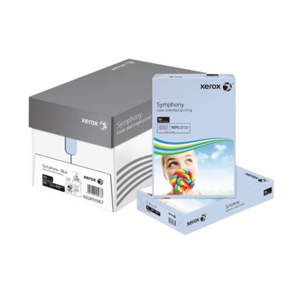 Renkli Fotokopi Kağıtları Xerox 3R93967 A4 80Gr 500YP Symphony Açık Mavi Renkli Fotokopi Kağıdı Satın Al