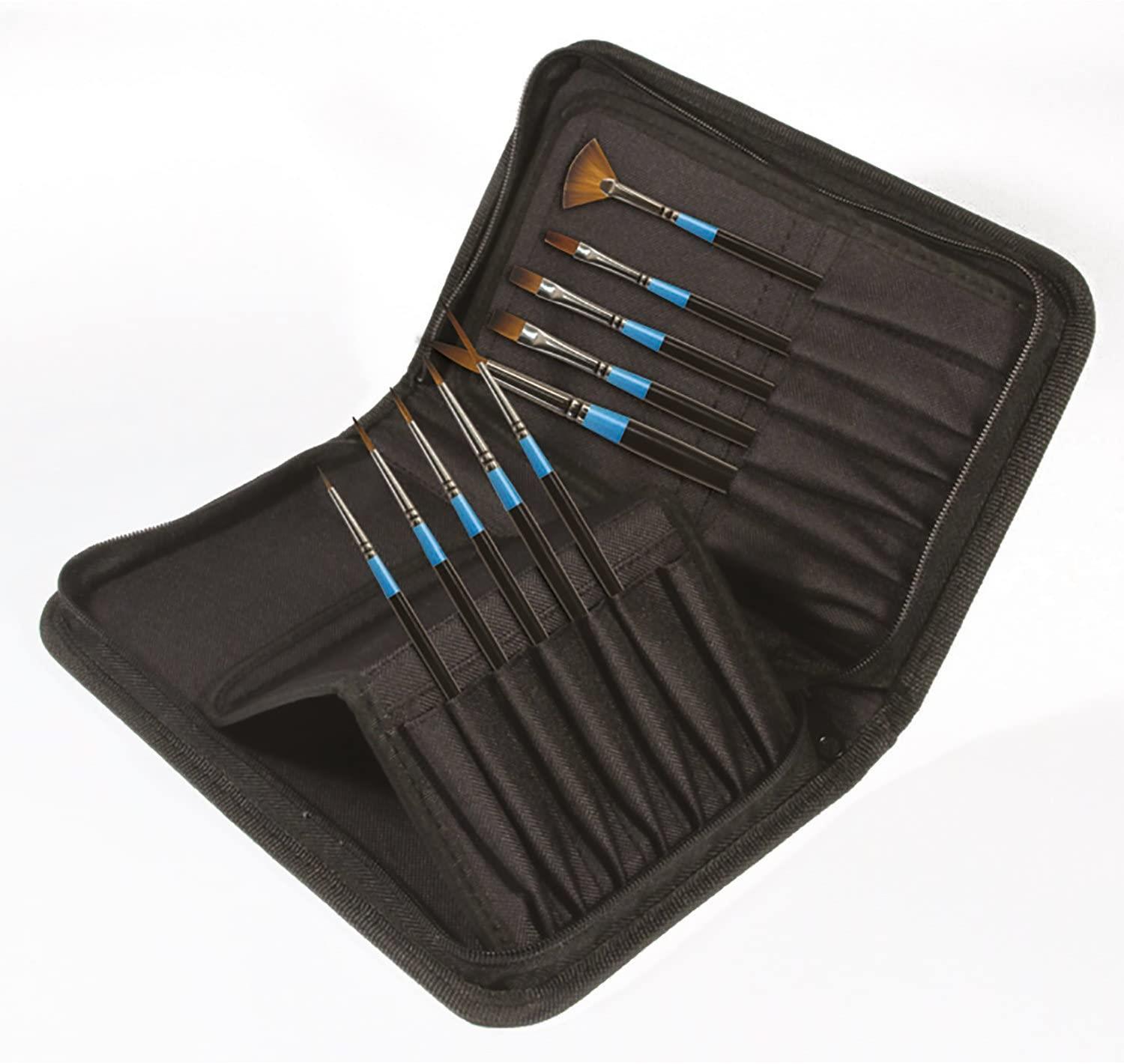 Resim Fırçaları Daler Rowney Aquafine Klasik Çantalı Fırça Seti Kısa Sap 10'lu Paket Satın Al