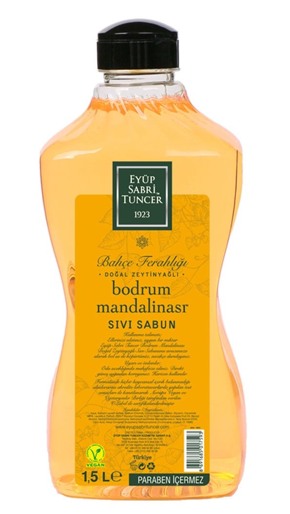 Sabunlar Eyüp Sabri Tuncer 1,5lt Bodrum Mandalinası Sıvı Sabun Zeytinyağlı Satın Al