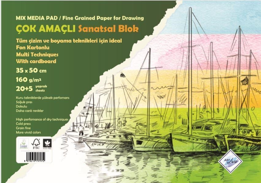 Sanatsal Resim Defterleri Art Liva Fon Kartonlu 160gr Sanatsal Resim Defteri 25 Sayfa 35x50 Satın Al