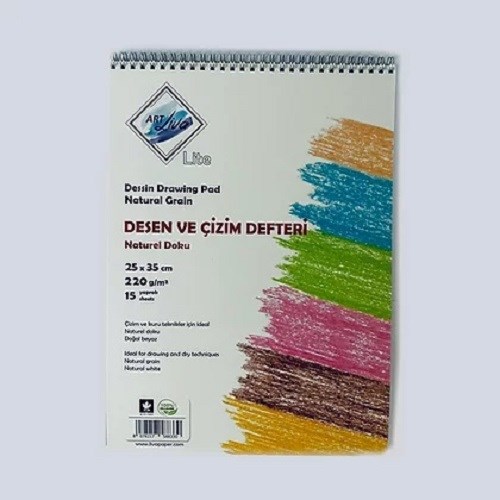 Sanatsal Resim Defterleri Art Liva Lite Desen ve Çizim Defteri 25x35 220gr 15 Sayfa Satın Al