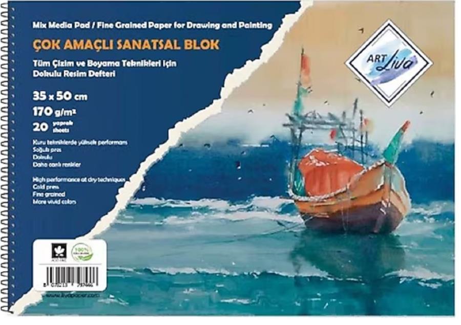 Sanatsal Resim Defterleri Art Liva Sanatsal Resim Defteri Multi Teknik 20 Sayfa 35x50 170gr Satın Al
