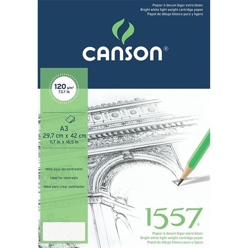 Sanatsal Resim Defterleri Canson 1557 Resim ve Çizim Blok Üstten Spiralli 40 Yp A3 120gr Satın Al