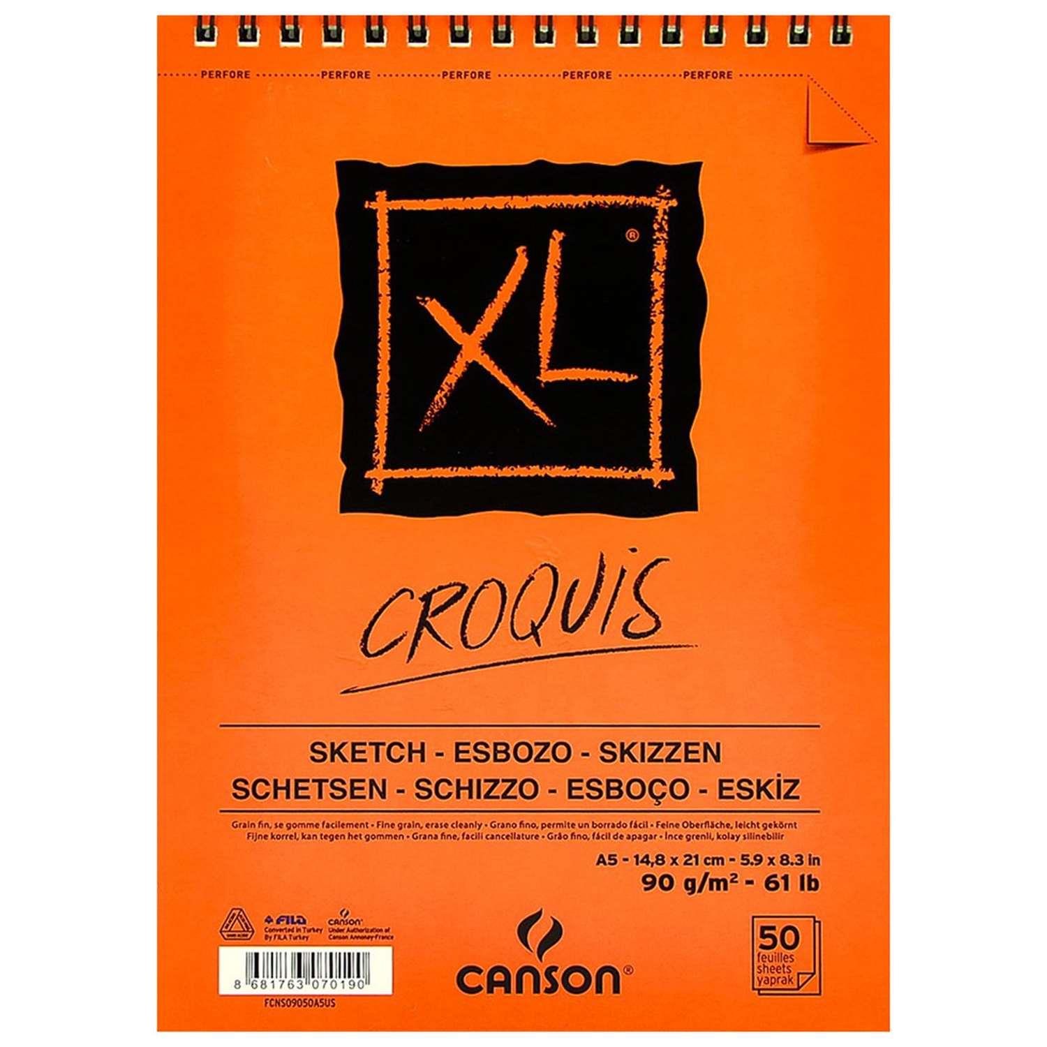 Sanatsal Resim Defterleri Canson Croquis XL Sketch ve Eskiz Albüm Spiralli 50 Yp A5 90gr Satın Al