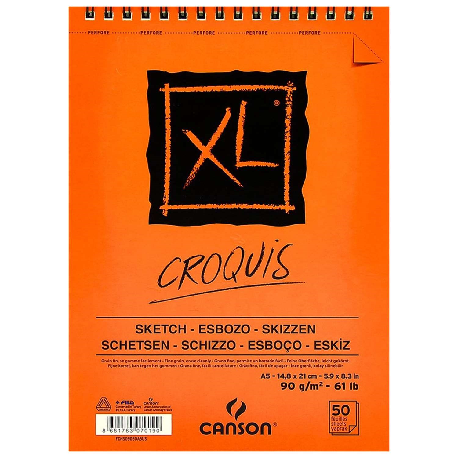 Sanatsal Resim Defterleri Canson Croquis XL Sketch ve Eskiz Albüm Spiralli 50 Yp A5 90gr Satın Al