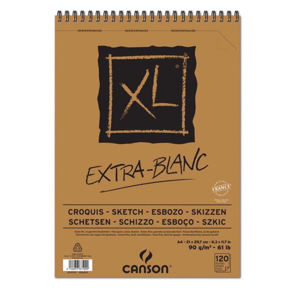 Sanatsal Resim Defterleri Canson Extra Blanc XL Sketch ve Eskiz Blok Spiralli 120 Sf A4 90gr Satın Al