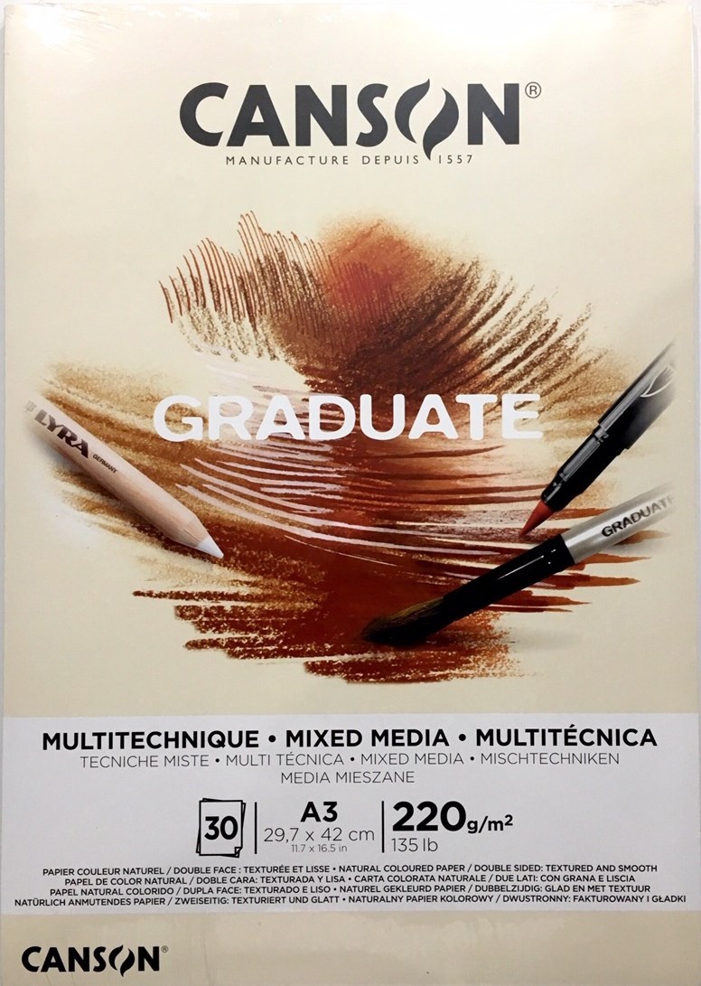 Sanatsal Resim Defterleri Canson Graduate Mix Media Natural Çizim Blok 30 Sayfa A3 220gr Satın Al
