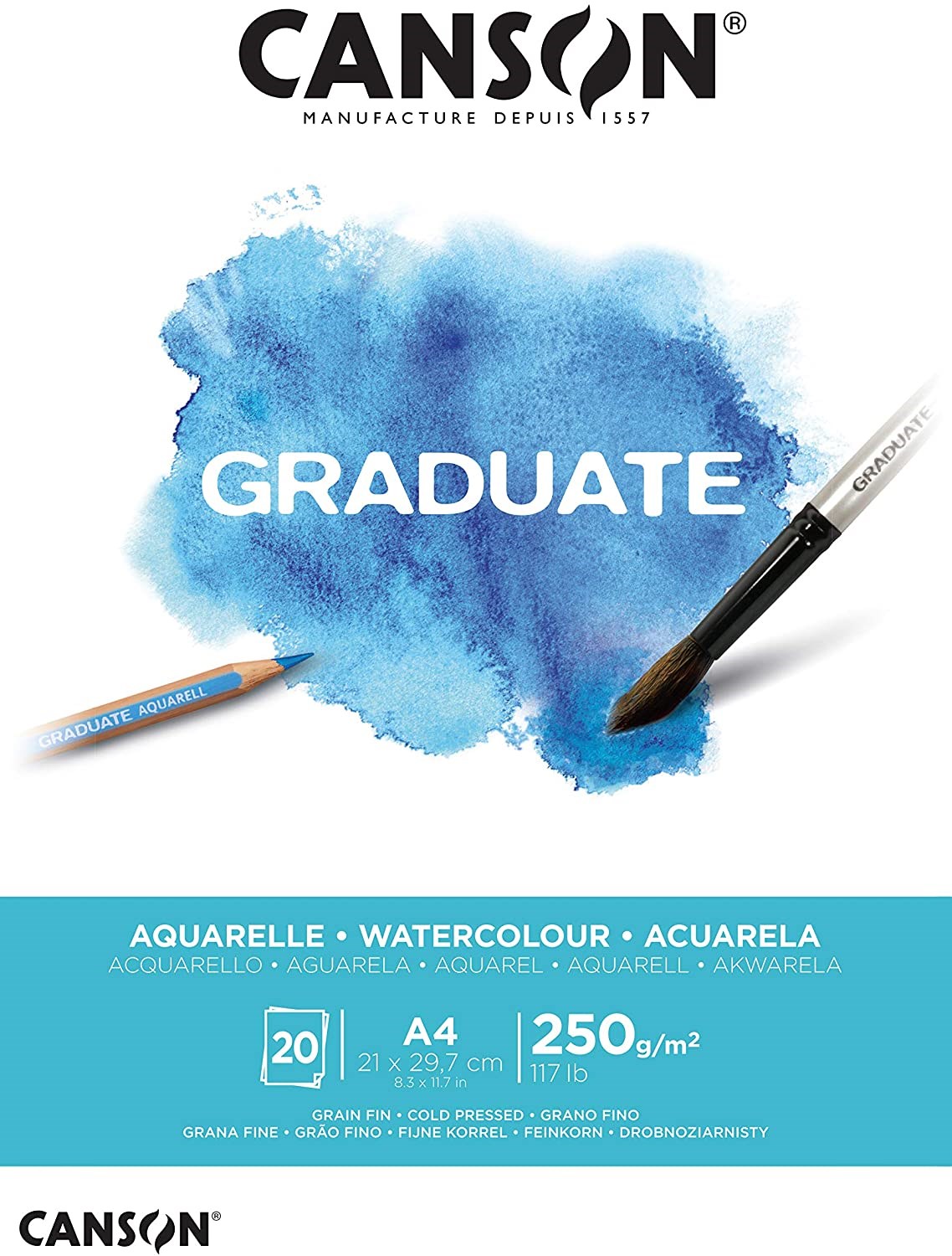 Sanatsal Resim Defterleri Canson Graduate Watercolor Sulu Boya Blok 20 Sayfa A4 250gr Satın Al
