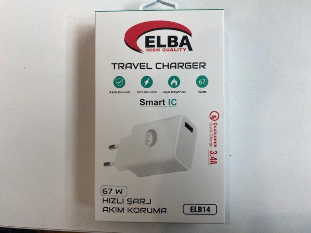 Şarj Kabloları Elba ELB14 Elb-67w USB 67w 3.4A Hızlı Şarj Akıllı Koruma -Isıya Dayanıklı EV Şarj Kafa Satın Al