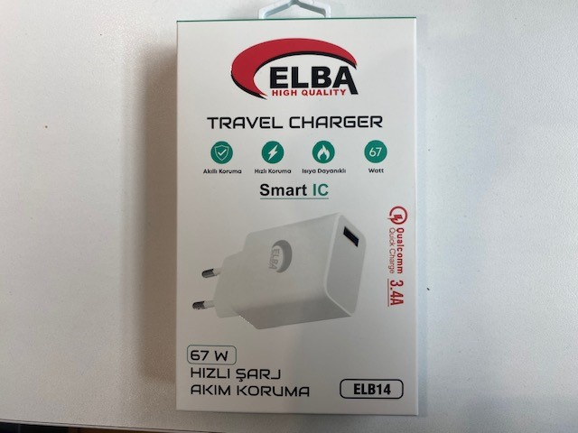 Şarj Kabloları Elba ELB14 Elb-67w USB 67w 3.4A Hızlı Şarj Akıllı Koruma -Isıya Dayanıklı EV Şarj Kafa Satın Al