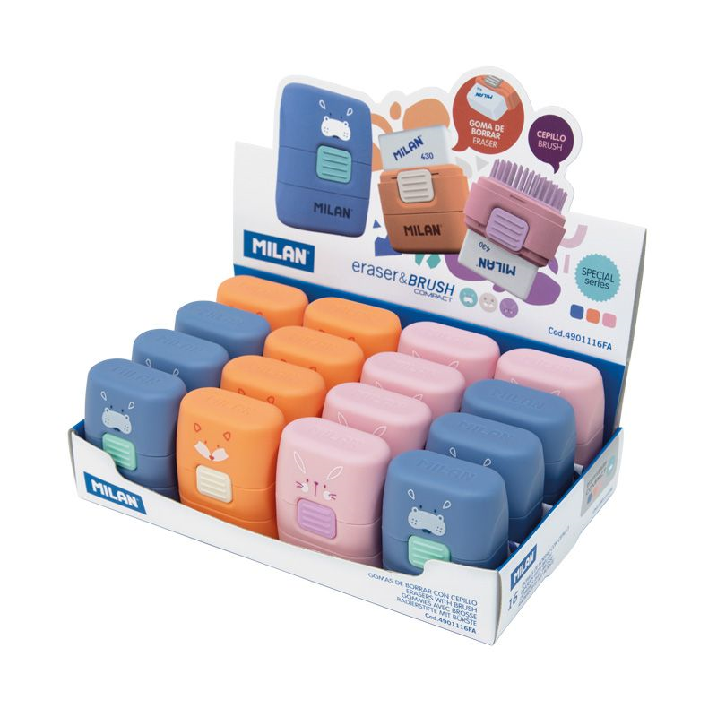 Silgiler MILAN 4901116FA FUN ANIMAL FIRÇALI SİLGİ - 16ADET Satın Al