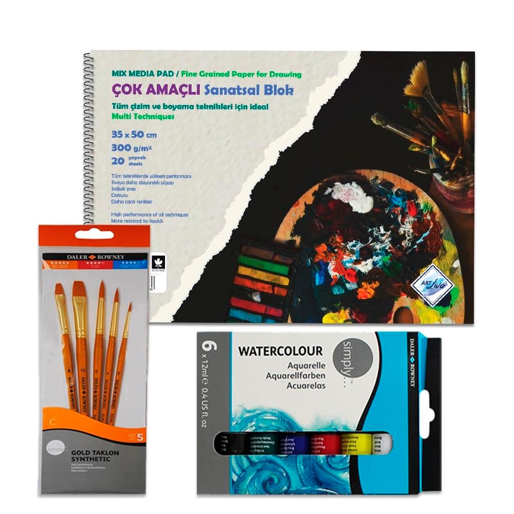 Sulu Boyalar Daler Rowney Sulu Boya Set 35x50 12 Parça Satın Al