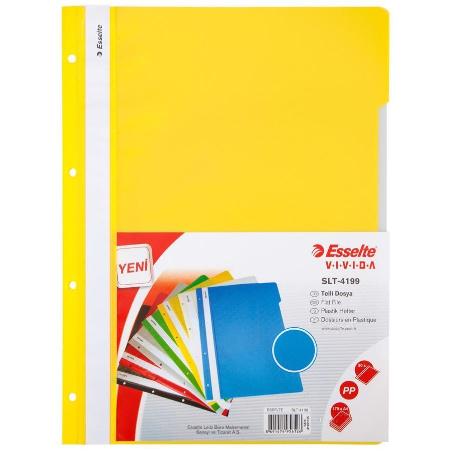 Telli Dosyalar Esselte 4199 Telli Dosya Sarı 50'li Paket Satın Al