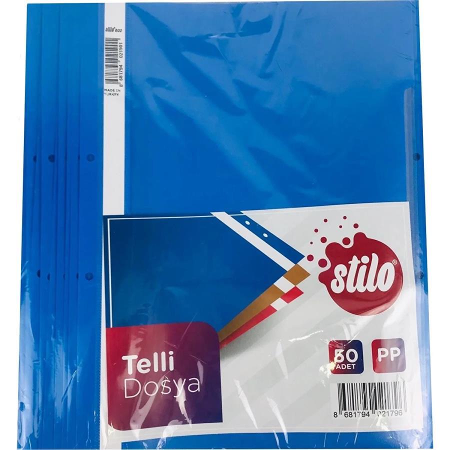 Telli Dosyalar Stilo A4 Plastik Telli Dosya Mavi 50'li Paket Satın Al