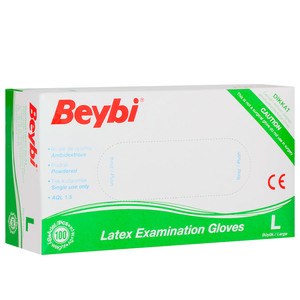 Temizlik Eldivenleri Beybi Lateks Pudralı (L) Large Beden Muayene Eldiven 100lü Paket Satın Al