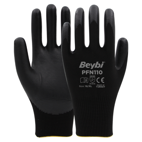 Temizlik Eldivenleri PFN110 9 Beden Siyah Polyester Örgü Üzeri ½ Köpük Nitril Kaplı Eldiven 12li Paket En388 (3131X) Satın Al