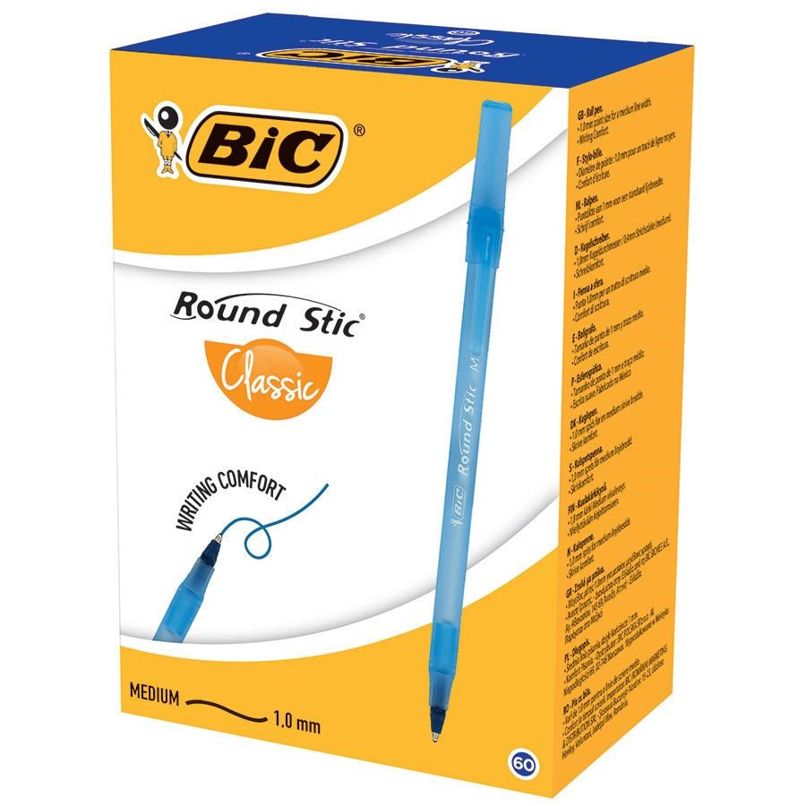 Tükenmez Kalemler Bic Round Stıc Tükenmez Kalem Mavi 60'lı Paket Satın Al