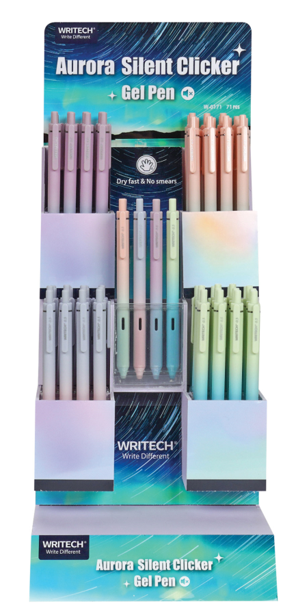 Tükenmez Kalemler WRITECH W-0171 AURORA 0,5MM MAVİ JEL KALEM - 72'Lİ STAND Satın Al