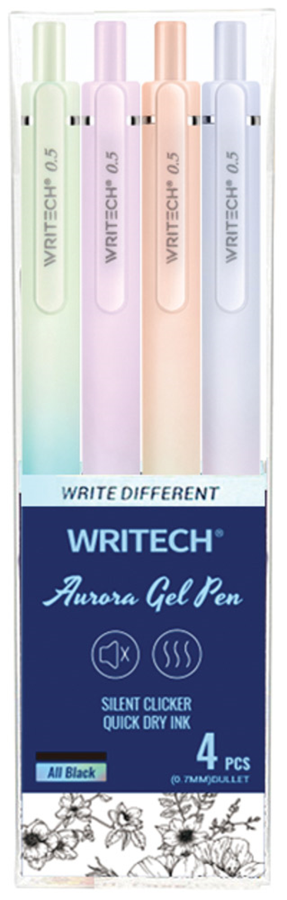 Tükenmez Kalemler WRITECH W-0171 AURORA 0,5MM MAVİ JEL KALEM - 4'LÜ SET Satın Al