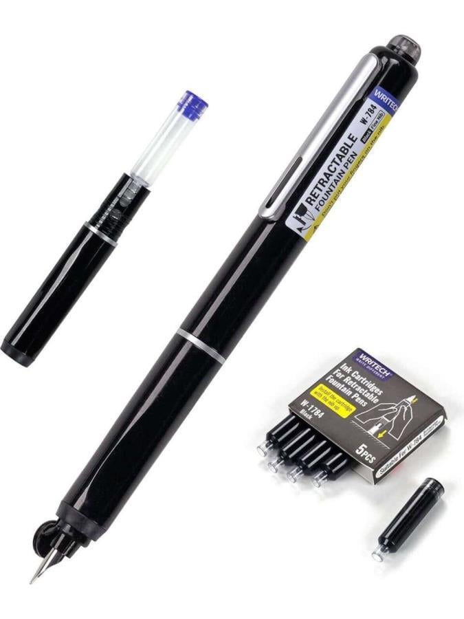 Tükenmez Kalemler WRITECH W-784M BASMALI DOLMA KALEM SİYAH GÖVDE (M TIP) - BLİSTER Satın Al