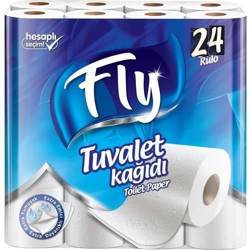 Tuvalet Kağıtları Fly Tuvalet Kağıdı Çift Katlı 24'lü Paket Satın Al