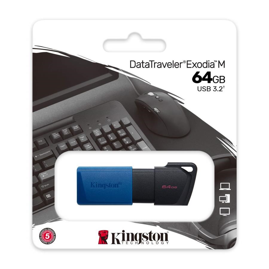 Usb Bellek Kingston DTXM-64GB 64GB USB3.2 Gen 1 DataTraveler Exodia M (Black + Blue) Flash Bellek Satın Al