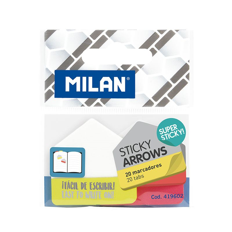 Yapışkanlı Not Kağıtları MILAN 419602 ARROW RENKLİ YAPIŞKANLI AYRAÇ 100LÜ Satın Al