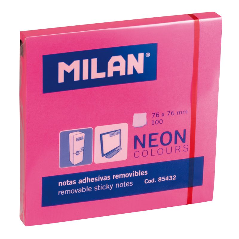 Yapışkanlı Not Kağıtları MILAN 85432 76X76 NEON PEMBE YAPIŞKAN KAĞIT - 100 LÜ Satın Al