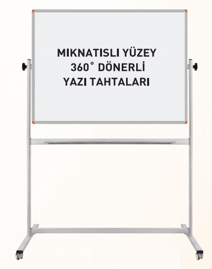 Yazı Tahtaları Panda Mıknatıslı Yüzey 360° Dönerli Tekerlekli Yazı Tahtası PAN 571 Beyaz 120x140 Satın Al