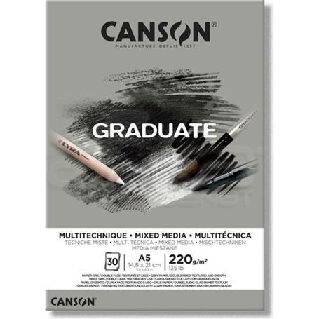Sanatsal Resim Defterleri Canson Graduate Mix Media Grey Çizim Blok 30 Sayfa A5 220gr Satın Al