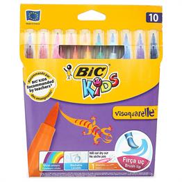 Boya ve Resim Kalemleri Bic Vısa Fırça Uçlu Keçeli Boyama Kalemi 10'Lu Paket Satın Al