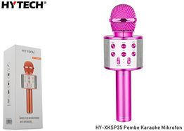 Hytech HY-XKSP35 Pembe Karaoke Mikrofon
