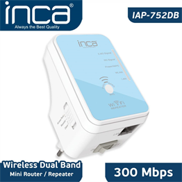 INCA  IAP-752DB WİRELESS 300 MBPS 5 GHZ DUALBAND MİNİ ROUTER /REPEATER